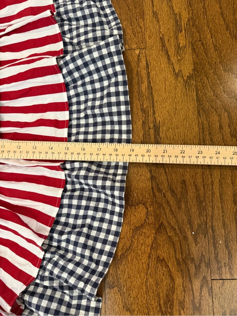 Pier 1 Imports Patriotic Americana Ruffle Half Apron Stars Stripes Gingham